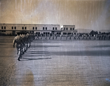 Cadets marching at Hancock Field
