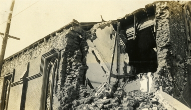 Santa Barbara 1925 Earthquake Damage - Catholic Church
