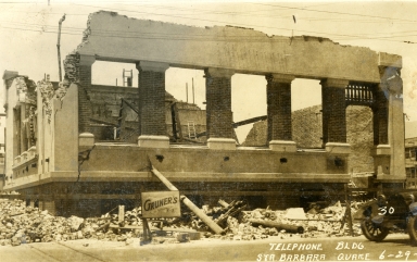 Santa Barbara 1925 Earthquake Damage - Telephone Building