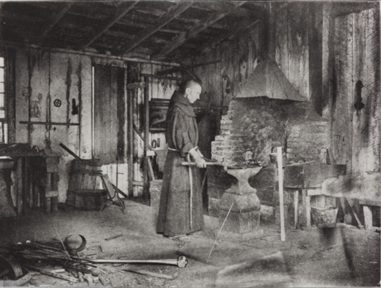 Blacksmith shop, Santa Barbara Mission : 1898.