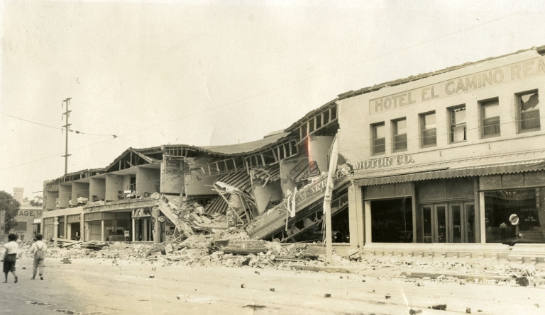 Santa Barbara 1925 Earthquake Damage - El Camino Real Hotel