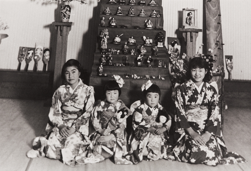 Girl's Day Celebration : Oxnard : March 3, 1936 ; L-R: Yoshie Fujita Hagiya, Setsuko Umeda, Mae Kurihara Moriwaki and Fuki Tokuyama Mori.